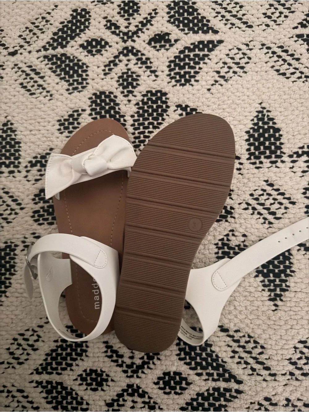 Madden Girl Kids White Bow Strap Sandals